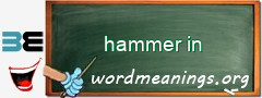 WordMeaning blackboard for hammer in